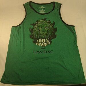 Disney The Lion King Scar XL Men's Tank Top Shirt Sleeveless 100% Savage Green